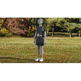 Women's Shorts with Tshirt, Sneakers and Backpack 10 3D